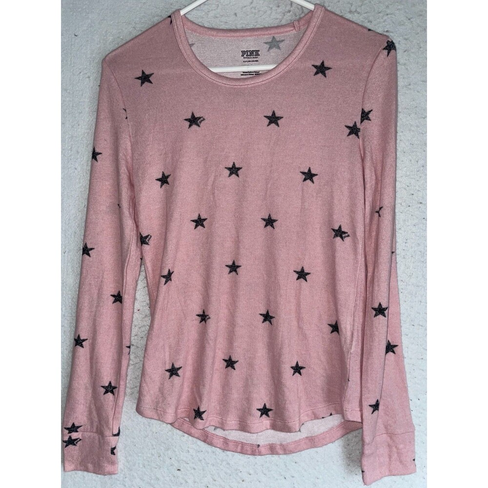 Victoria’s Secret PINK LONG SLEEVE SHIRT Top Women's S Knit crew neck Star